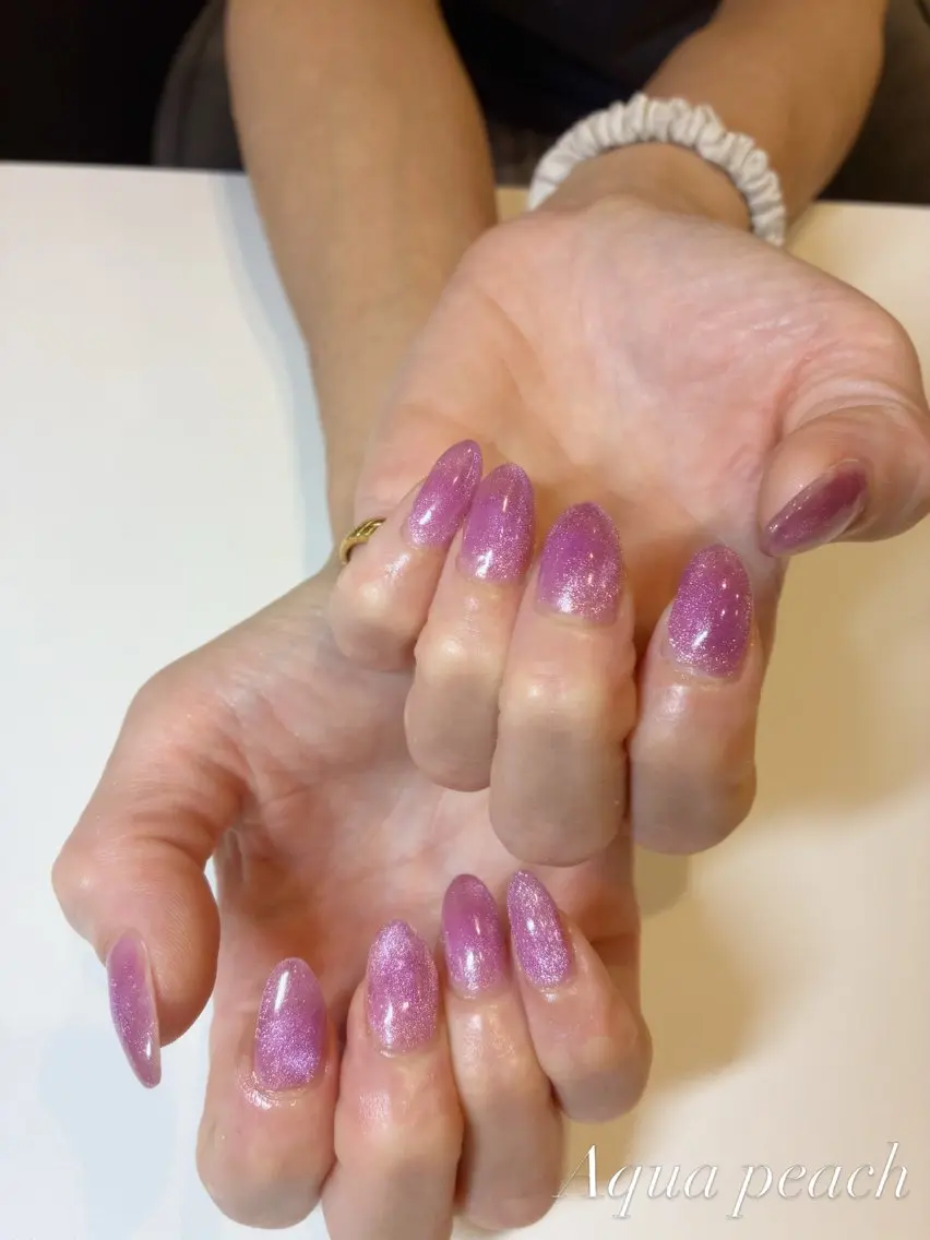 ネイル ハンドネイル Aqua peachのネイルデザイン