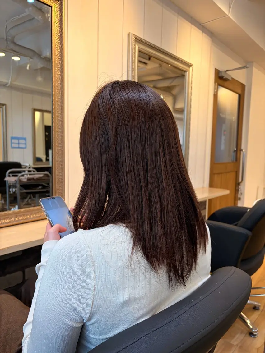 ミディアム カラー ブラウンカラー チョコレートブラウン ヘアカラー ハイトーンカラー cecil kokiのヘアスタイル