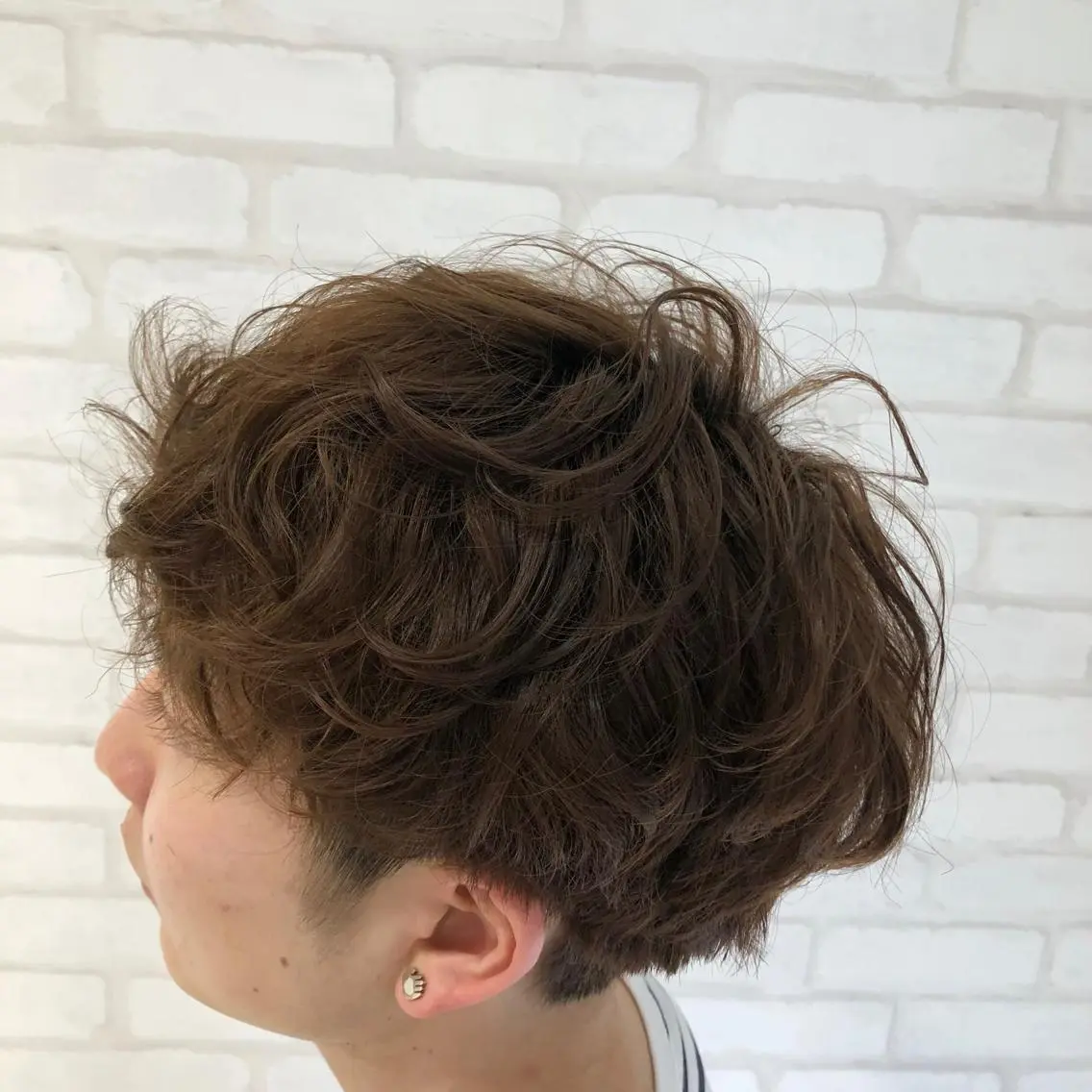 ショート パーマ メンズ メンズパーマ 外国人風カラー 北脇 健治のヘアスタイル