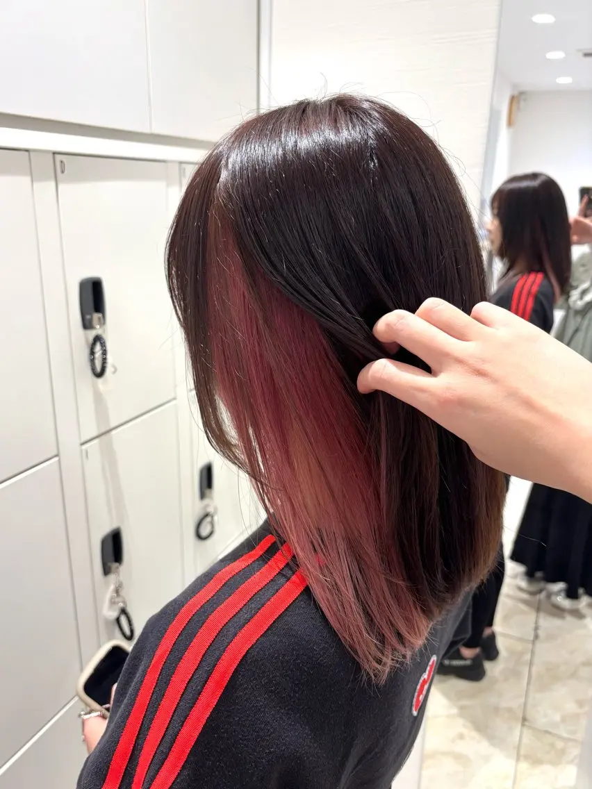 セミロング カラー ブリーチ ケアブリーチ ピンクカラー トリートメント ヘアカラー miho‪𓂃 ANNETTAのヘアスタイル