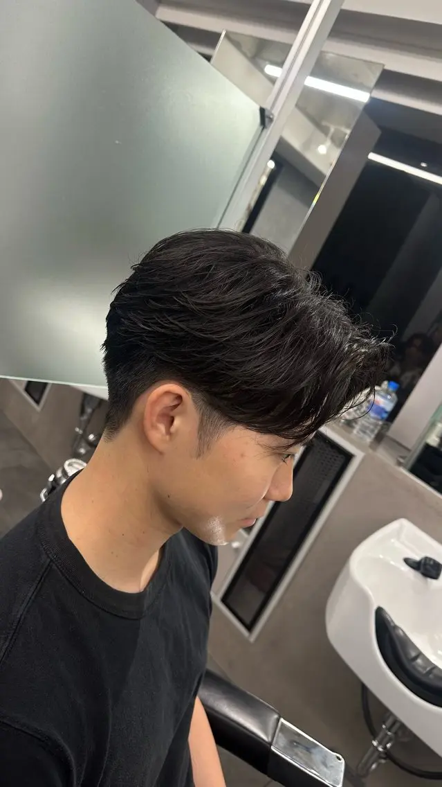 ミディアム パーマ メンズ カット パーマ 新宿No.1パーマ師 💈コウヨウ💈のヘアスタイル