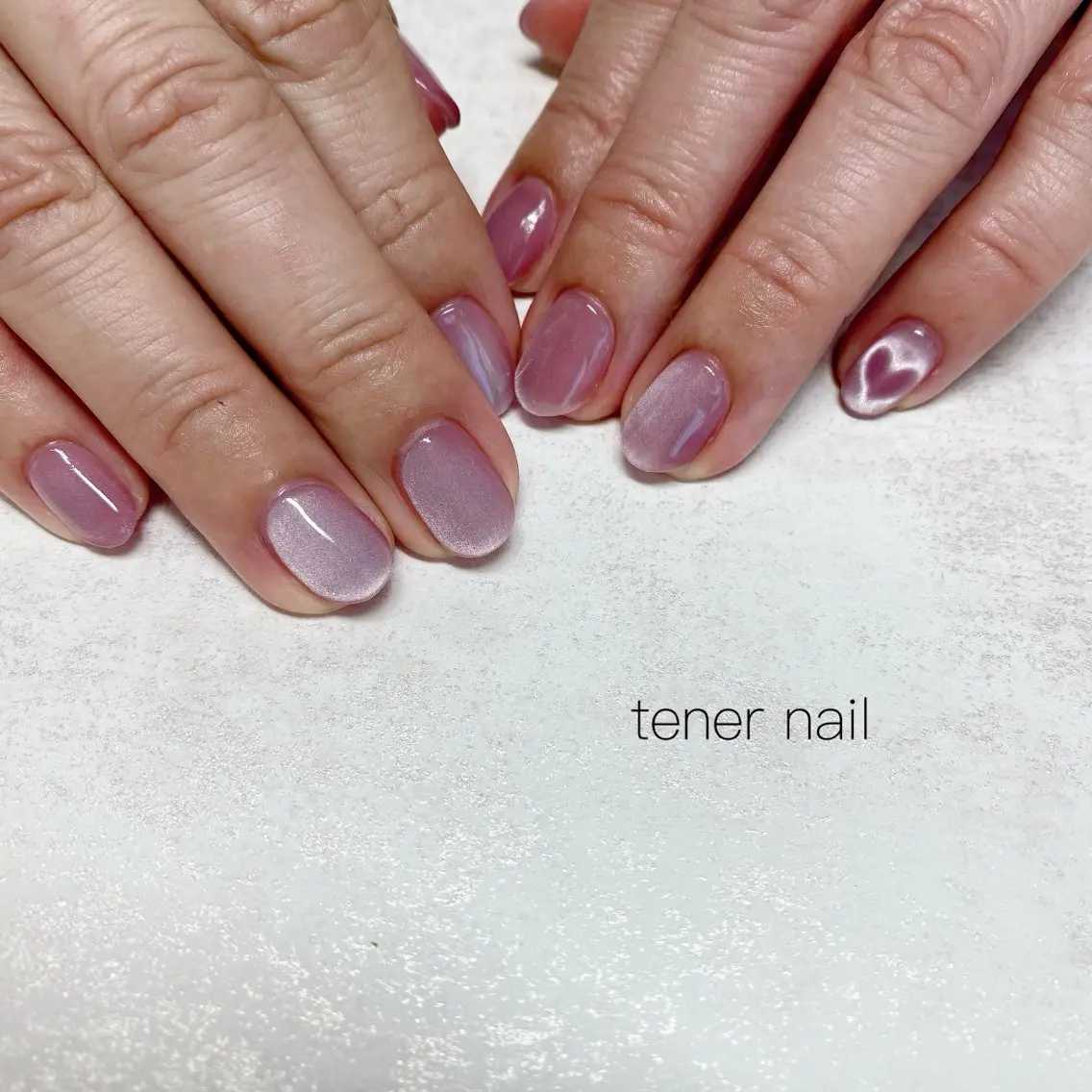 ネイル ハート マグネットネイル ハンドネイル テネルネイル tener nailのネイルデザイン