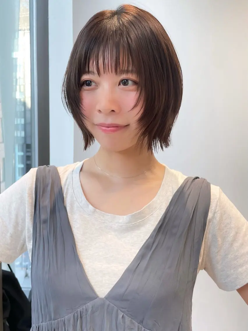 ショート ボブレイヤー ボブ レイヤーカット カット トリートメント 石川玲菜/ ボブ/銀座のヘアスタイル