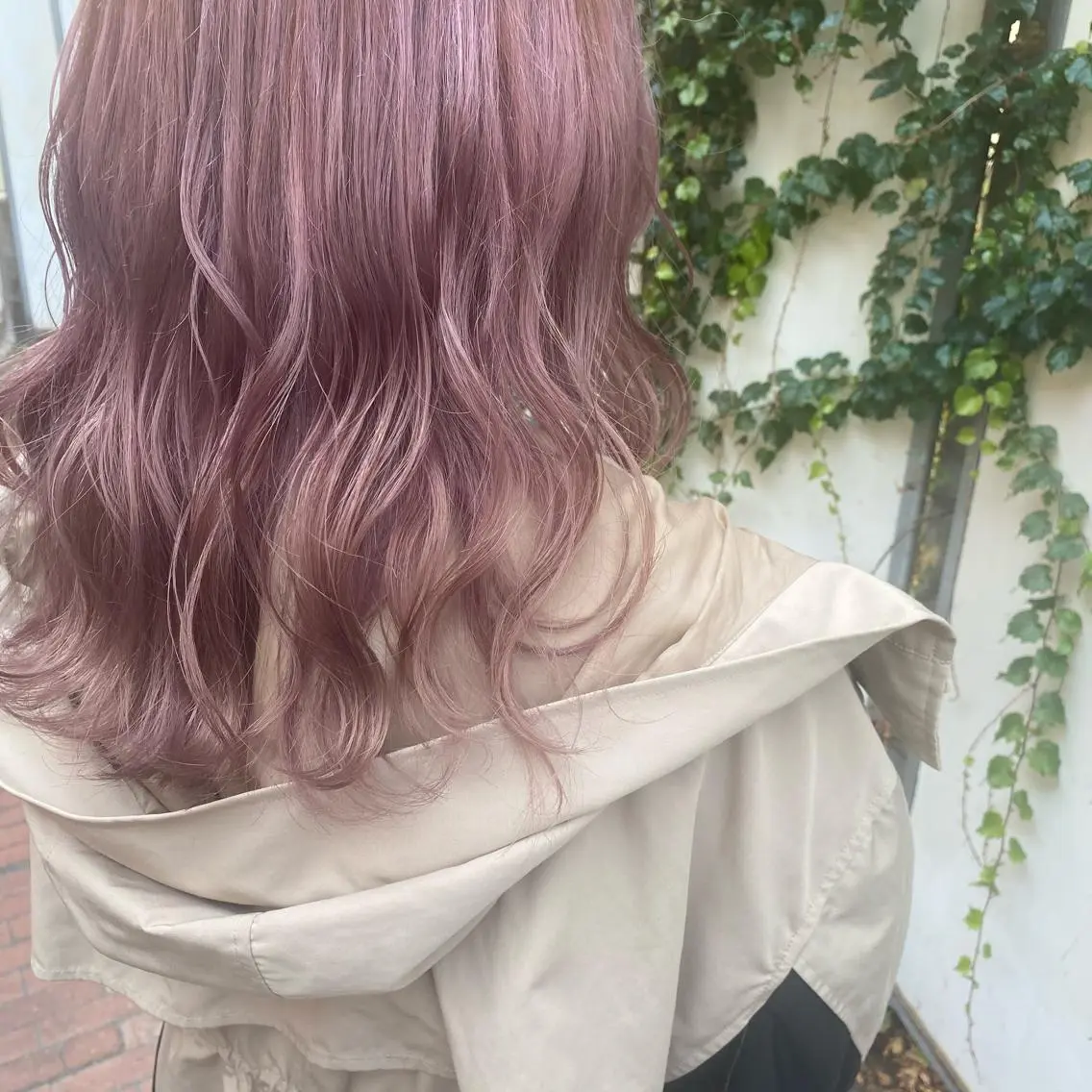 セミロング カラー ベージュカラー ピンクカラー ピンクベージュ 清村 和音のヘアスタイル