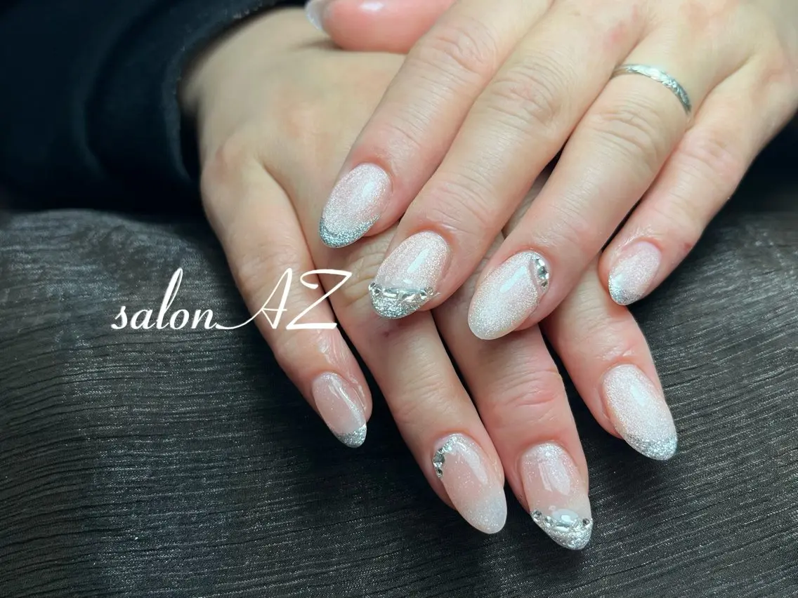 ネイル 長さ出し フットネイル フレンチネイル マグネットネイル ニュアンスネイル ハンドネイル salon AZのネイルデザイン