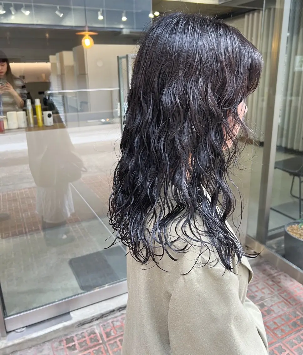 ロング パーマ カット パーマ トリートメント ボブパーマコテ巻き風 パーマNo1深江秀平のヘアスタイル