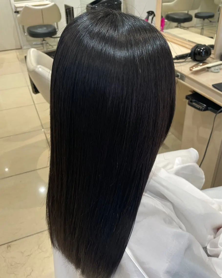 ロング カット 縮毛矯正 カジサ ケイコのヘアスタイル