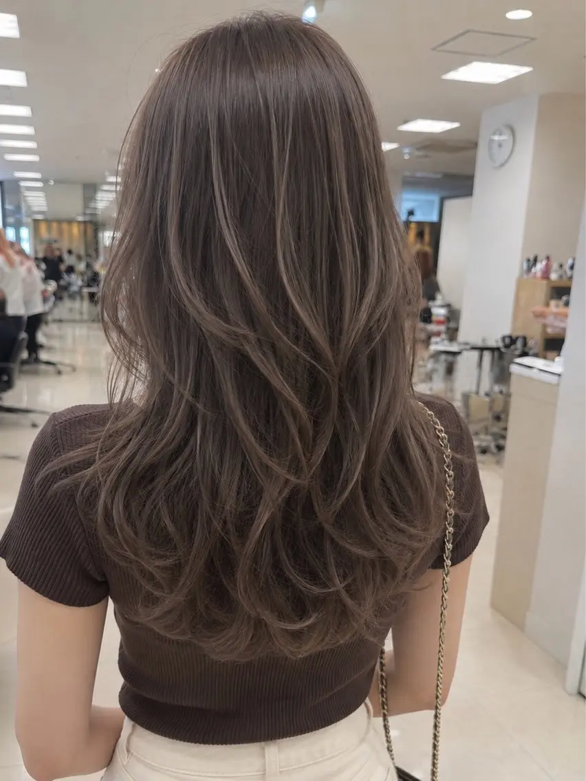 ロング カラー ハイライトカラー ハイライト レイヤーカット 似合わせカット カット 盛れるレイヤーカット 得意🌹井上美沙のヘアスタイル