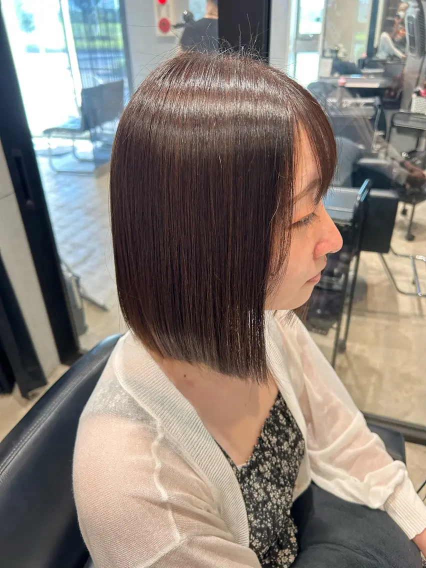 ショート カット ヘアカラー 縮毛矯正 Erina /髪質改善/艶髪🩵のヘアスタイル