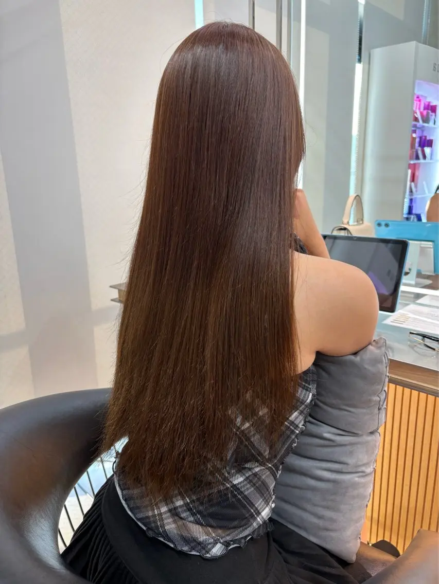 セミロング カラー パーマ ベージュカラー レイヤーカット 縮毛矯正 【博多髪質改善】 吉村　清志のヘアスタイル