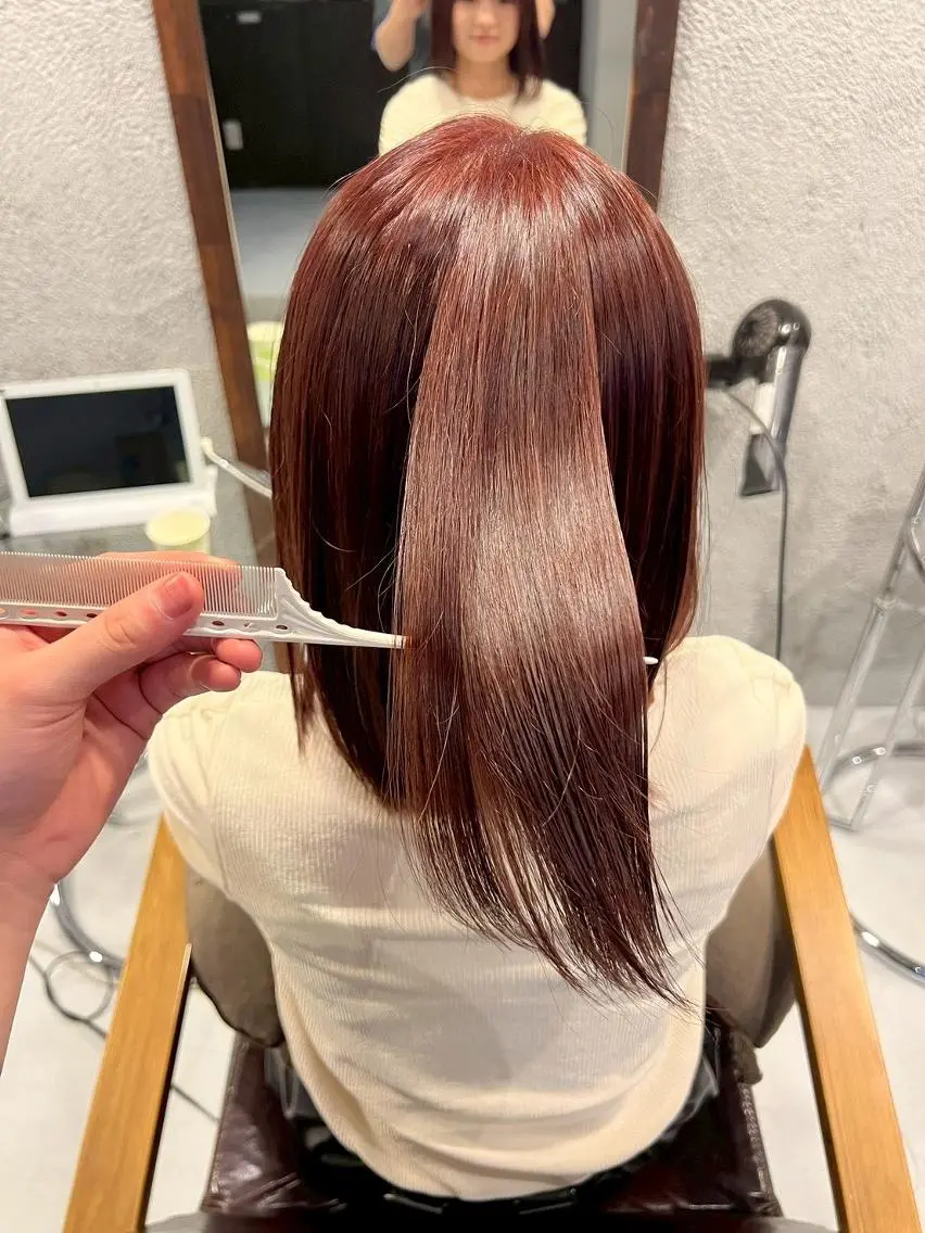 ※ミディアム　透明感ワンカラー＋【Aujua】集中ケア5STEPトリートメントの写真