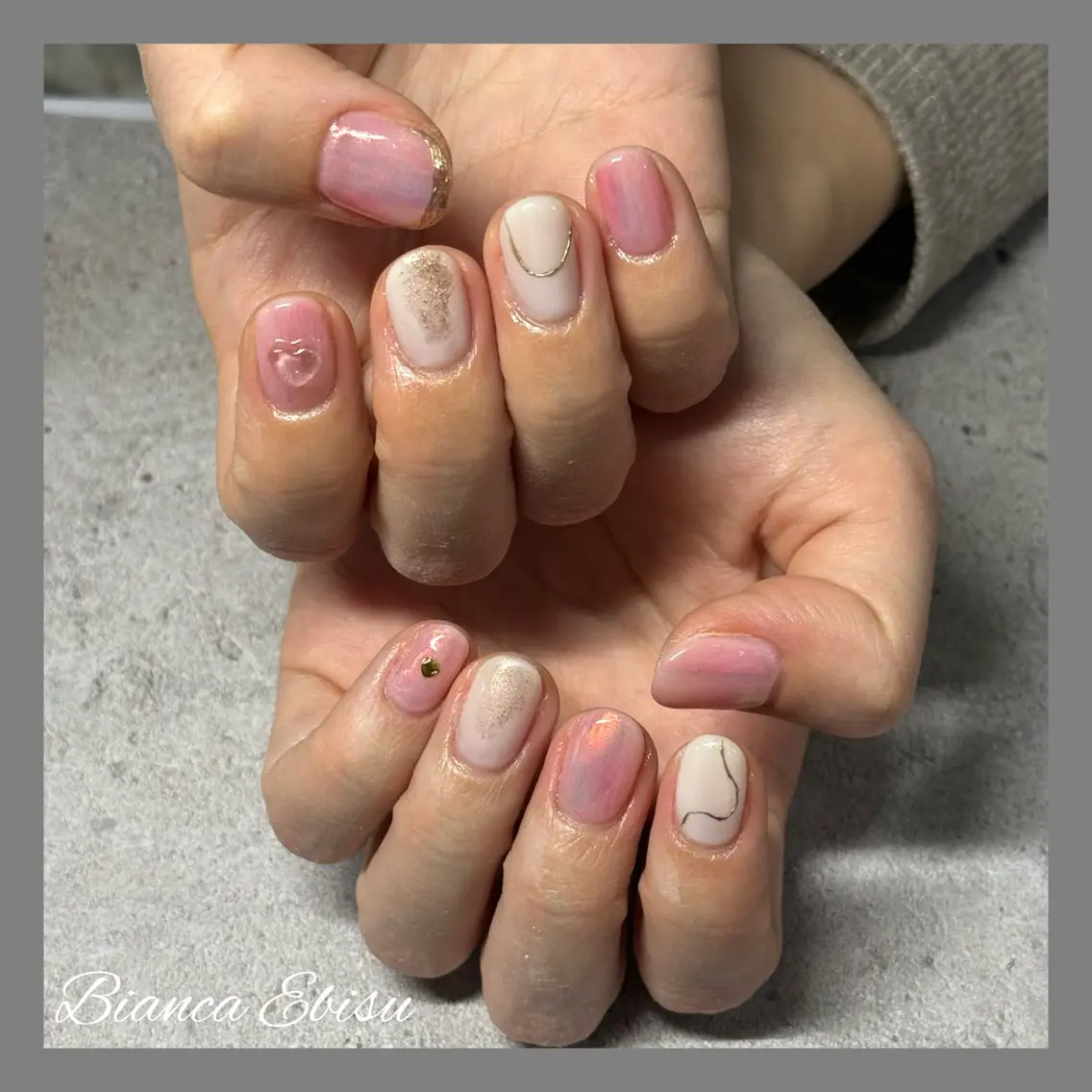 ネイル ニュアンスネイル ピンク 春ネイル ハンドネイル Bianca TORII🌞のネイルデザイン