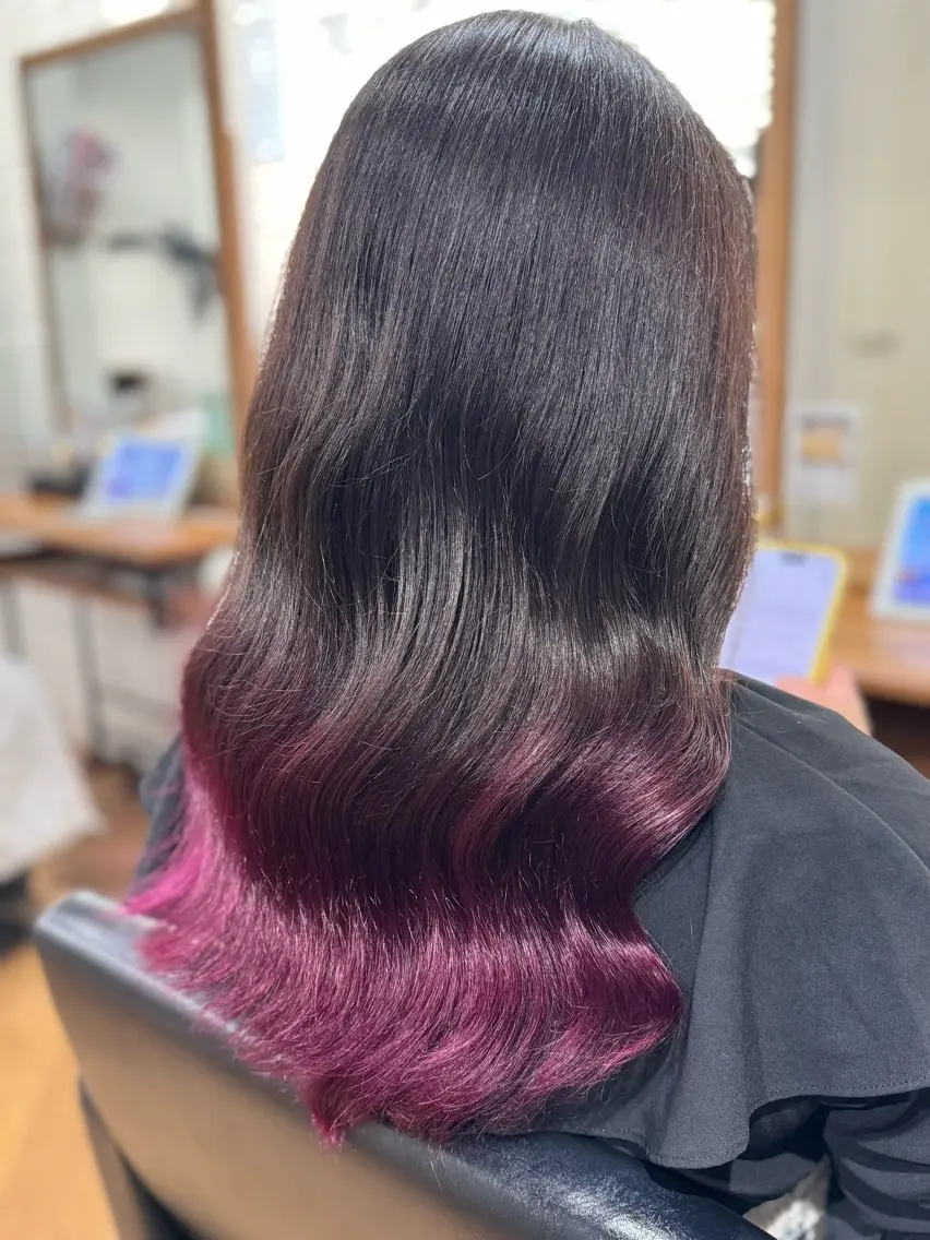 ロング カラー グラデーションカラー ピンクカラー カット ヘアカラー ✨ハイトーン カラー福岡拓也✨のヘアスタイル