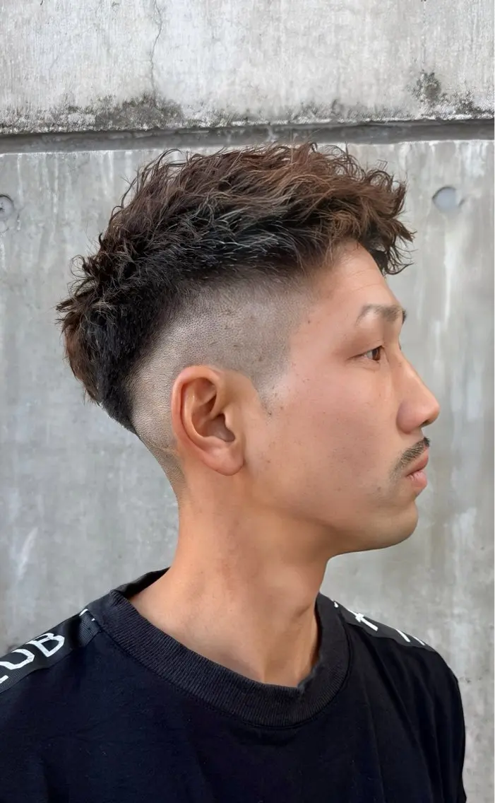 ショート パーマ メンズ カット パーマ イーストハムネオ高木 亮人🌿のヘアスタイル