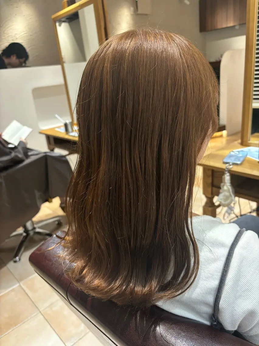 💫ブリーチ無しダブルカラー💫トリートメント付きお得なメニュー👍ブリーチ無しでハイトーンに‼️シャンプーお仕上げ付きの写真