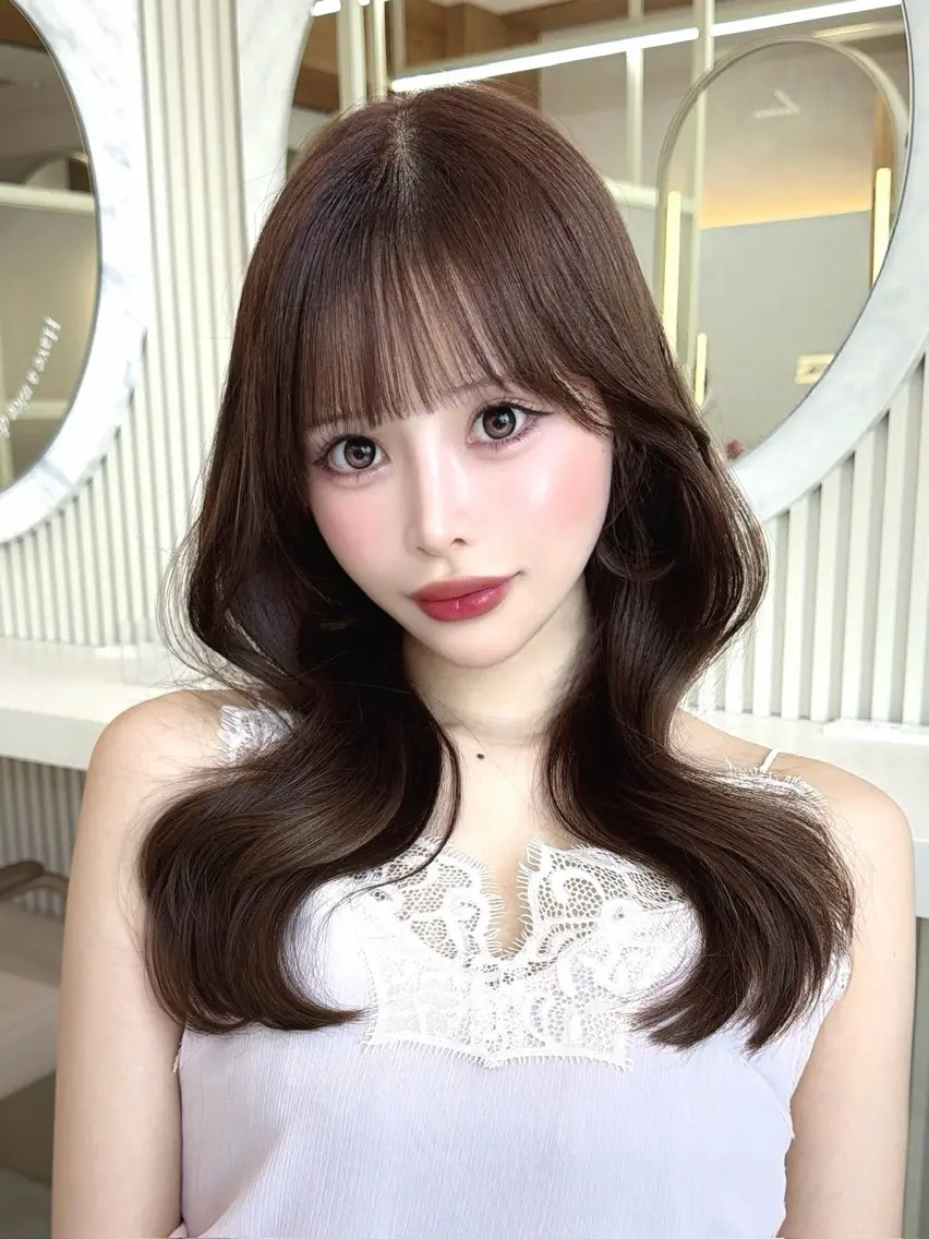 セミロング カット ヘアカラー トリートメント 顔周り/レイヤー /前髪/TAKUのヘアスタイル