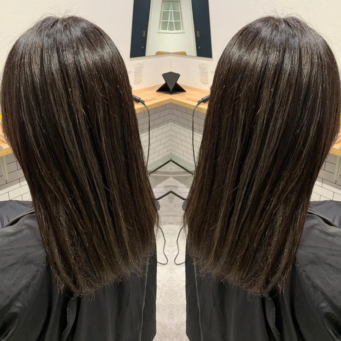 ロング カラー アッシュ バレイヤージュ ベージュカラー ブロンド ブルーカラー レイヤーカット/ 艶カラー/RYOMAのヘアスタイル