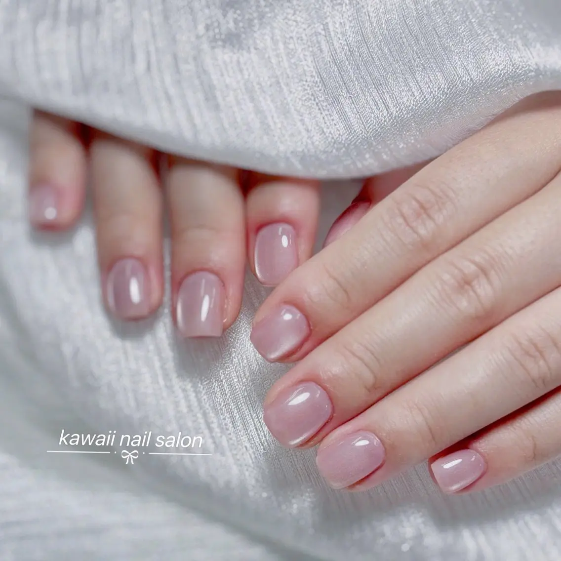 ネイル チークネイル ドット フレンチネイル 韓国ネイル レース Kawaii Nail Salonのネイルデザイン