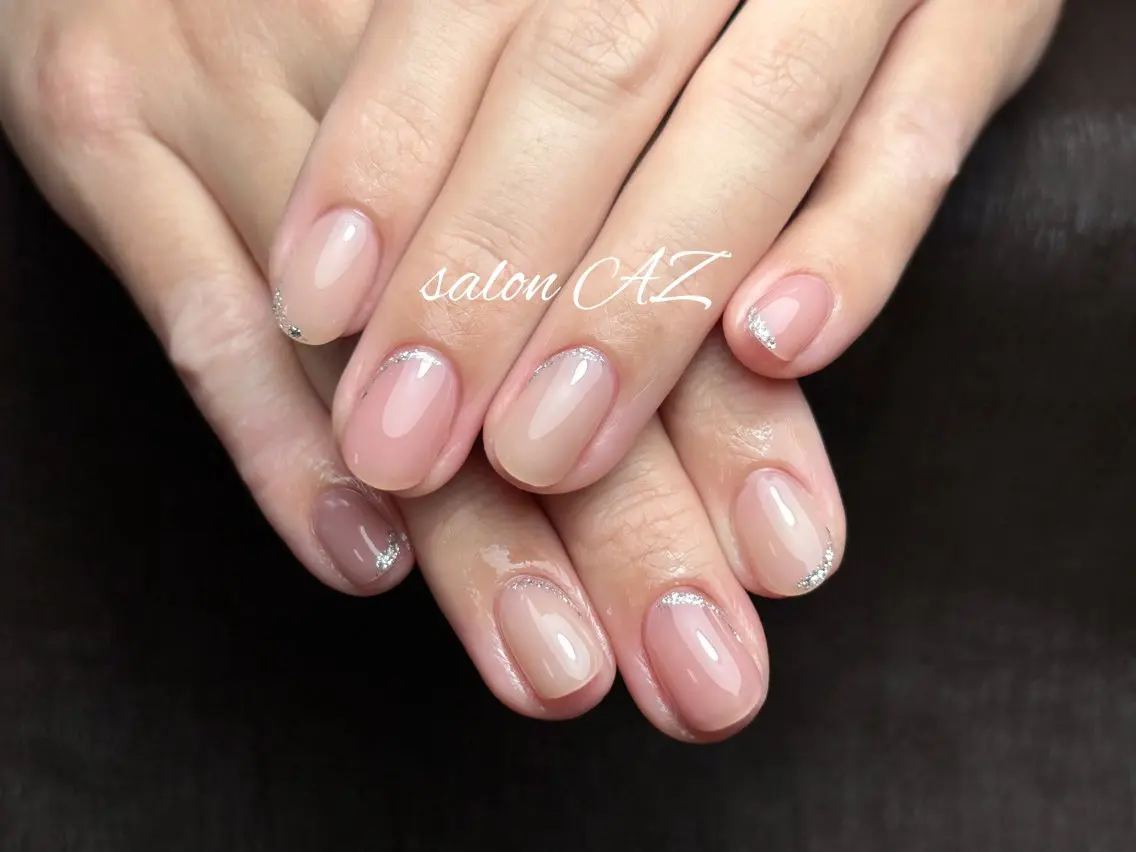 ネイル アートネイル 長さ出し フットネイル フレンチネイル ジェルネイル salon AZのネイルデザイン