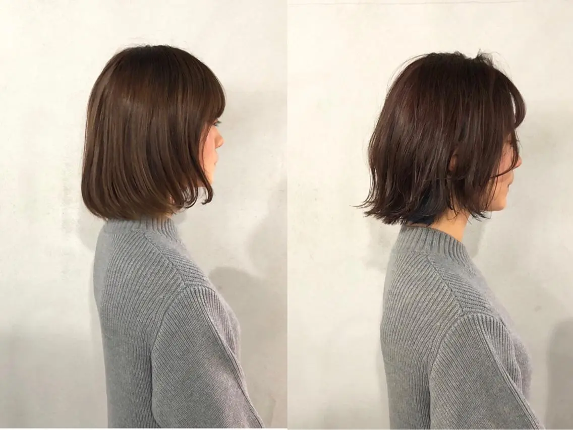 ショート カラー 切りっぱなしボブ ボブ カット ヘアカラー ショート/ボブ/ 白髪染め/メンズ葛西のヘアスタイル