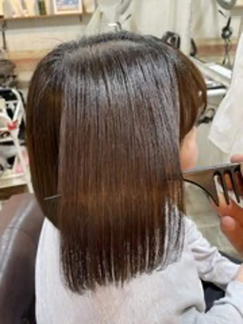 ショート 縮毛矯正 トリートメント 艶カラー/縮毛矯正 まなとのヘアスタイル
