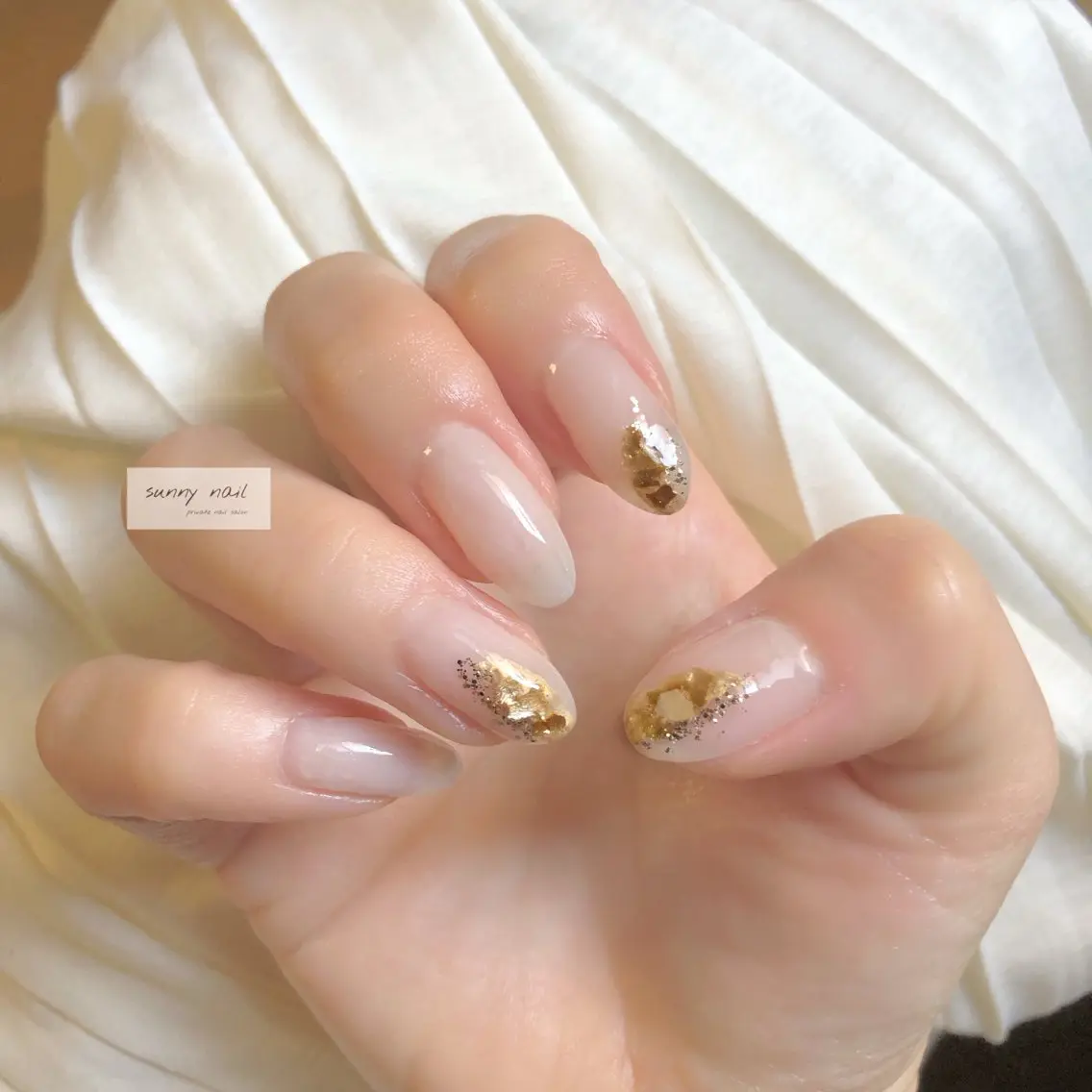 ネイル ニュアンスネイル ホワイト sunny nailのネイルデザイン