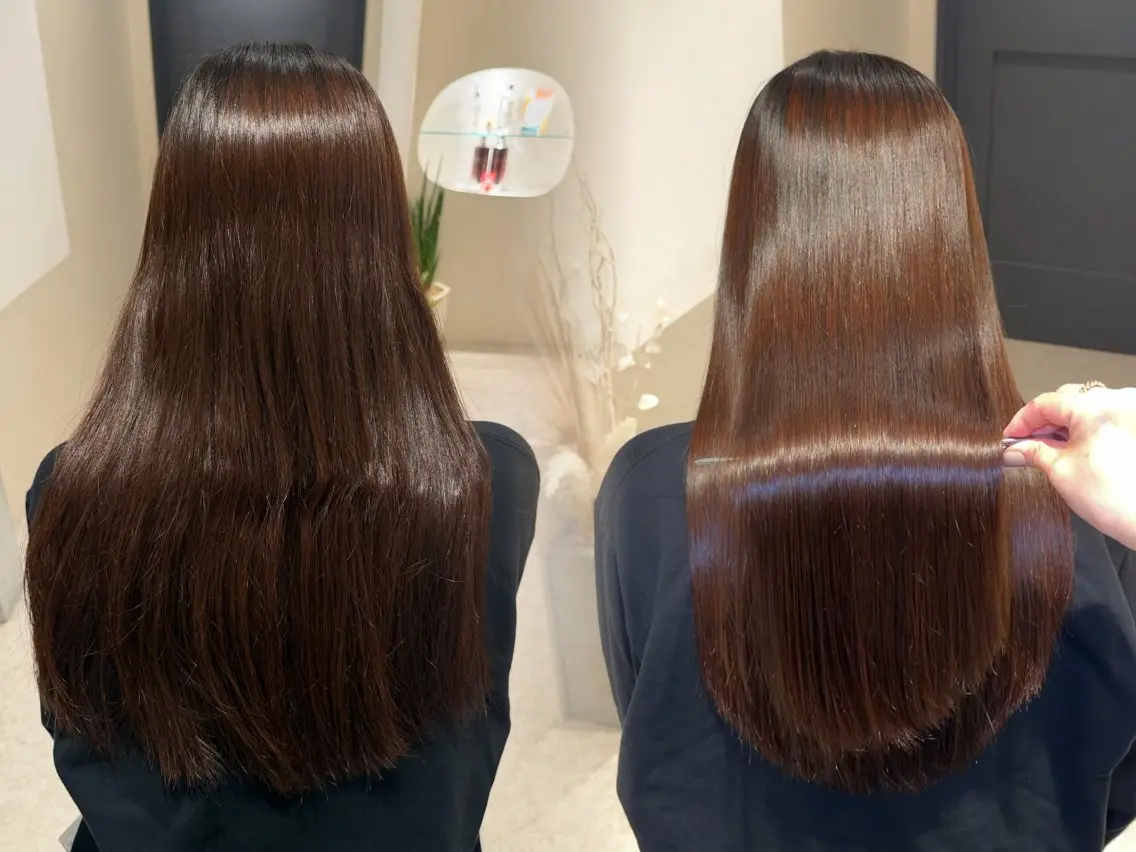 ロング 縮毛矯正 トリートメント 髪質改善/艶カラー✨ 𝔂𝓾𝓴𝓲のヘアスタイル