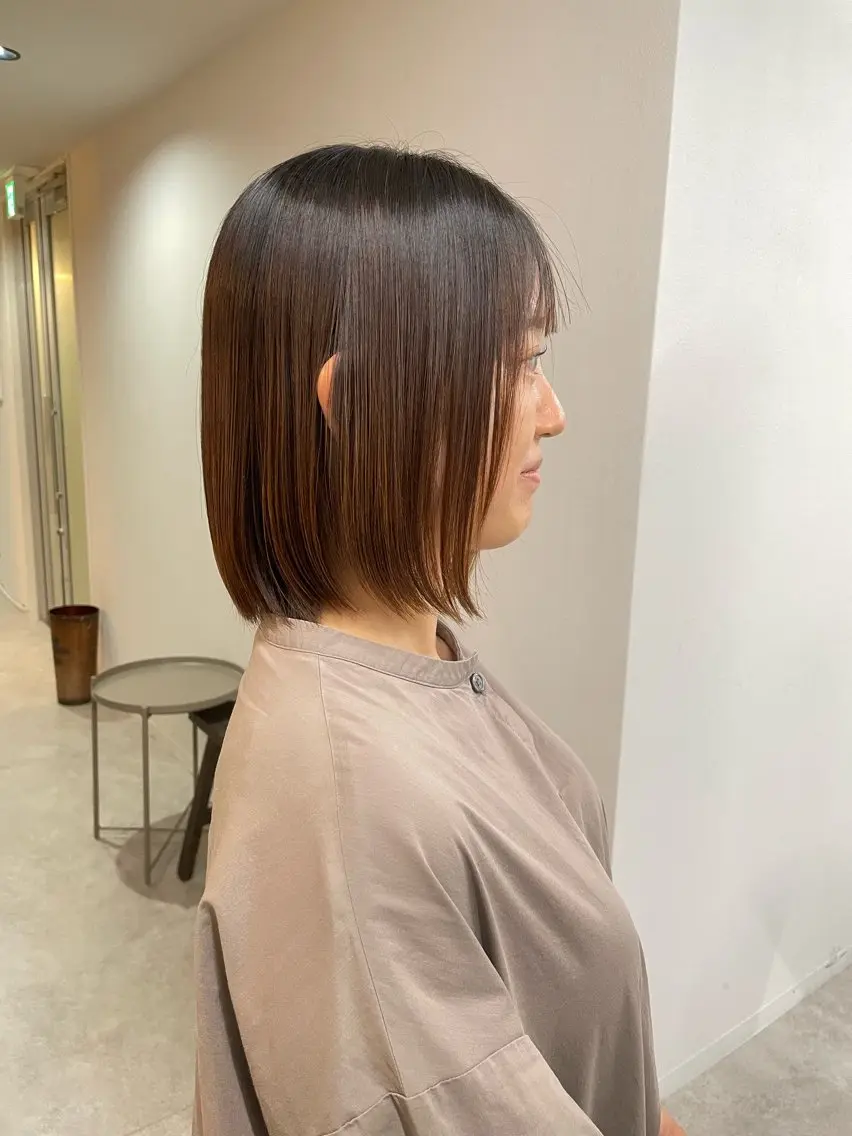 ミディアム 縮毛矯正 髪も心も健康に🤎 原亜希子のヘアスタイル