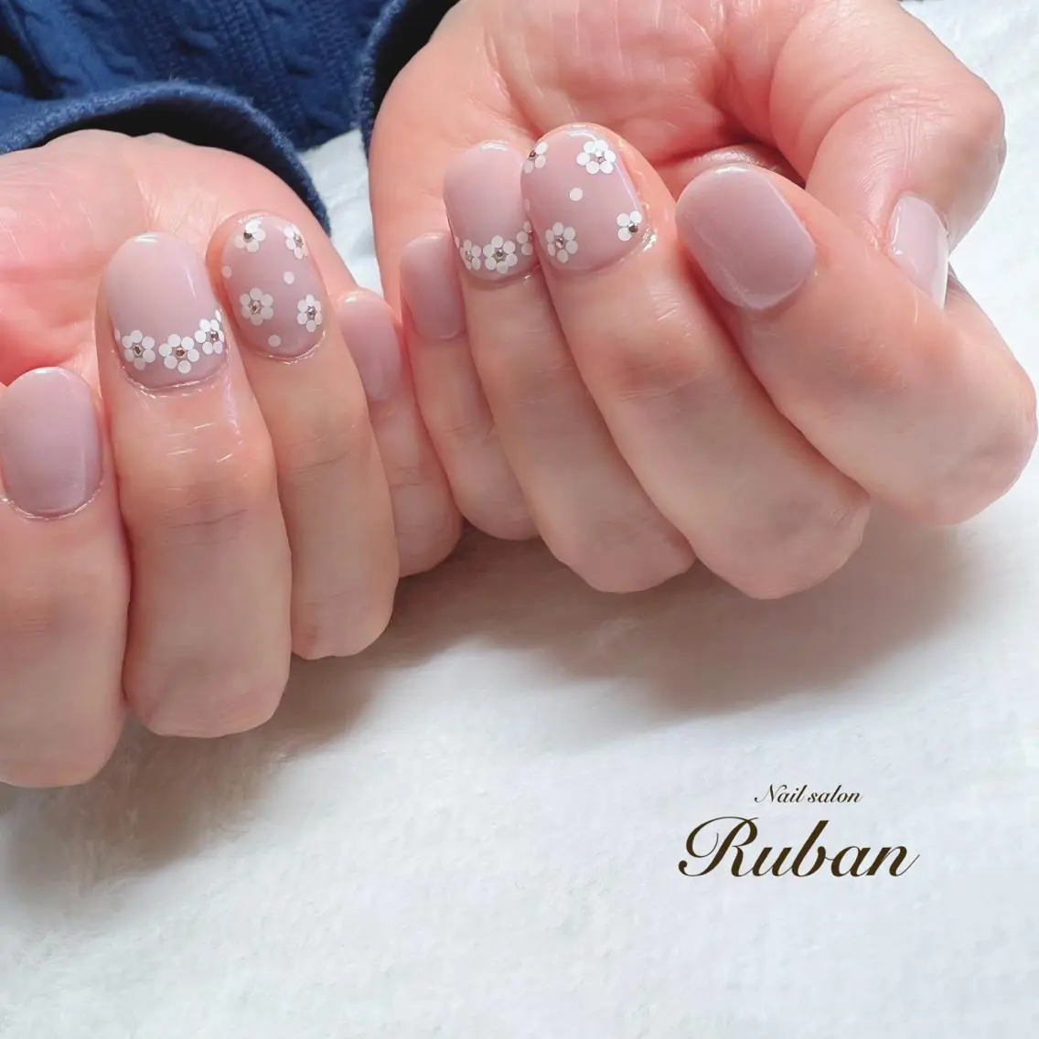 ネイル フラワーネイル ピンク Nail salon Rubanのネイルデザイン