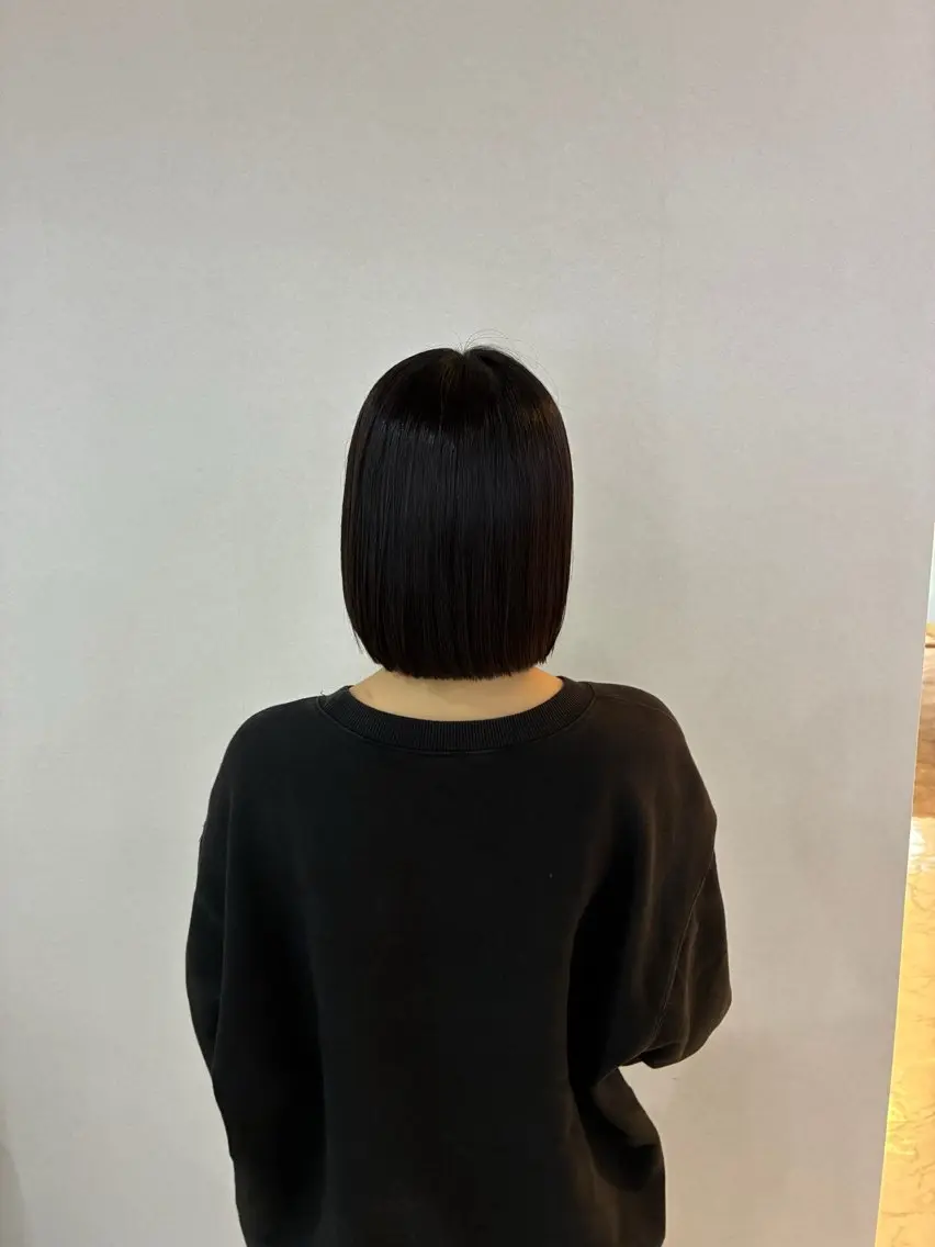 ミディアム 切りっぱなしボブ ボブ ハナダ メイのヘアスタイル