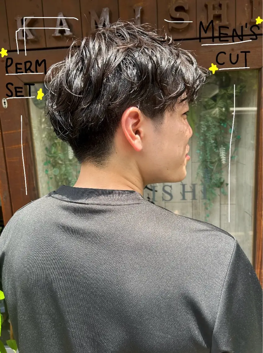 パーマ メンズ カット パーマ 五十嵐 未悠のヘアスタイル