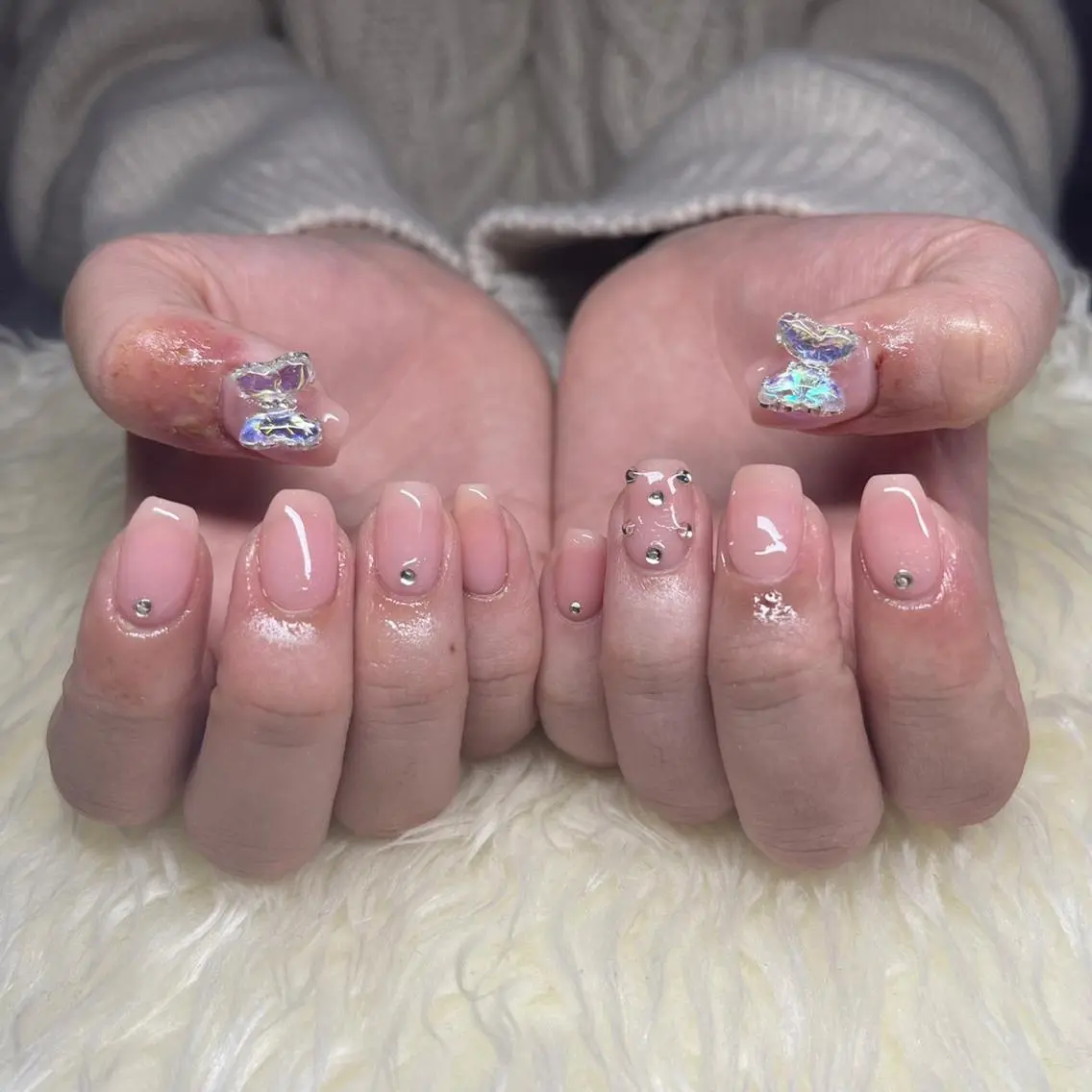 ネイル 長さ出し ジェルネイル 韓国ネイル マグネットネイル 持ち込み ハンドネイル Nail&eye Belire 新宿のネイルデザイン