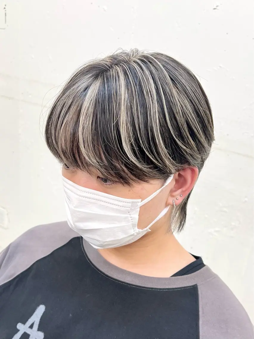 ショート カラー メンズ カット ヘアカラー バレイヤージュ/ シャドウルーツ/安室のヘアスタイル