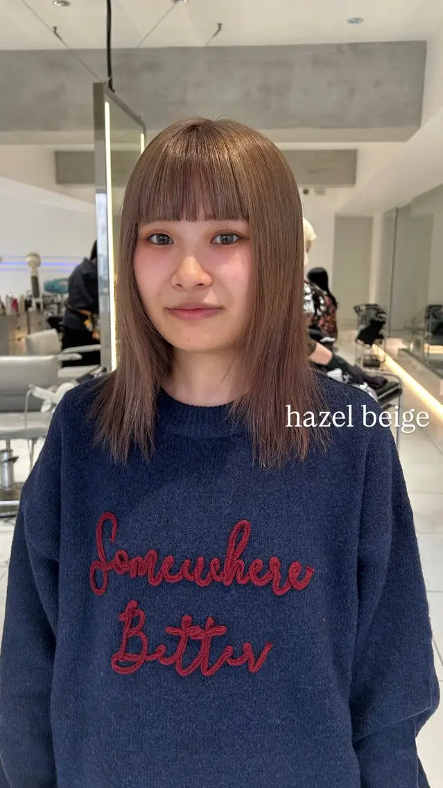 ミディアム カラー ベージュカラー ヘーゼル 海外レイヤー /NAGISAのヘアスタイル