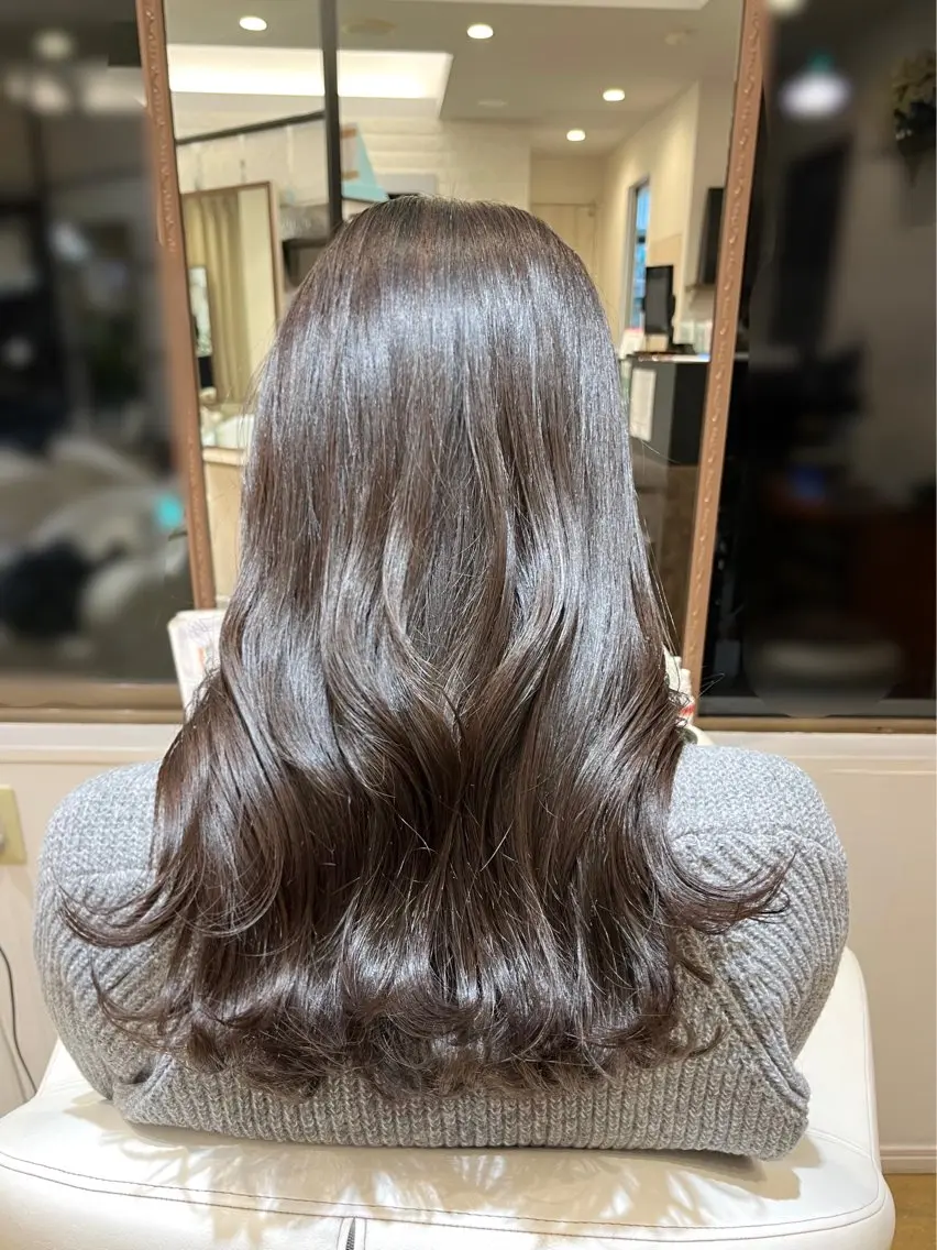 人気✨【似合わせカット】+【ブリーチなし透明感カラー(トリートメント配合】+【4step内部浸透トリートメント】の写真