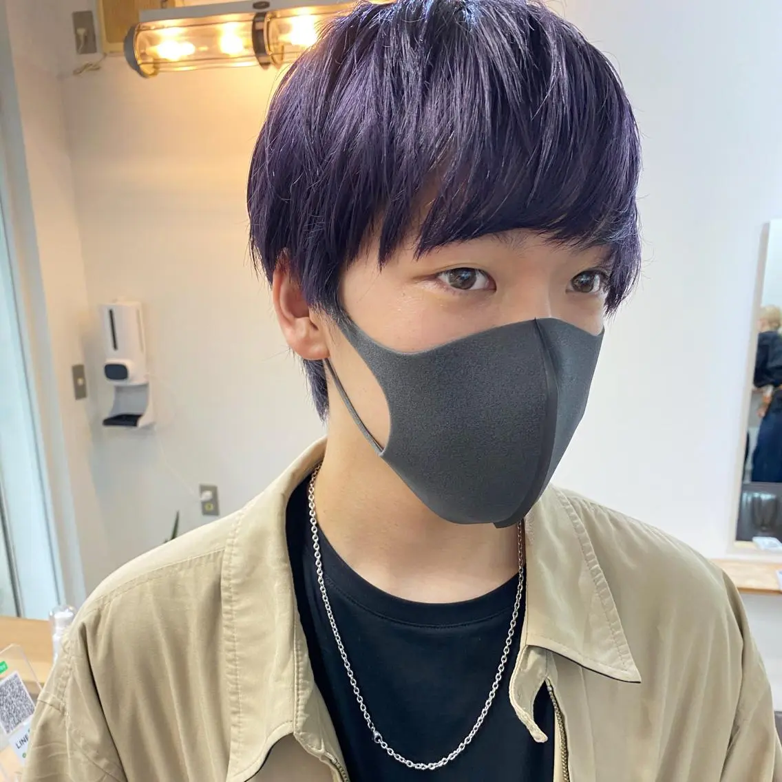 ショート カラー パーマ ヘアアレンジ メンズ キッズ ネイル マツエク・マツパ ディープパープル パープルカラー パープル 森貴裕/ニュアンス パーマ/オリーブのヘアスタイル