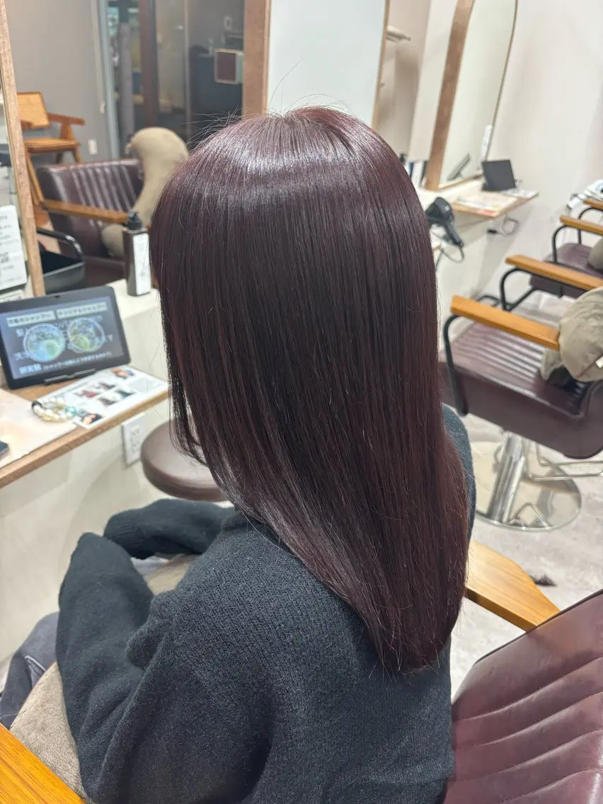 カット🐣+艶カラー+2step内部補修トリートメント🫧の写真