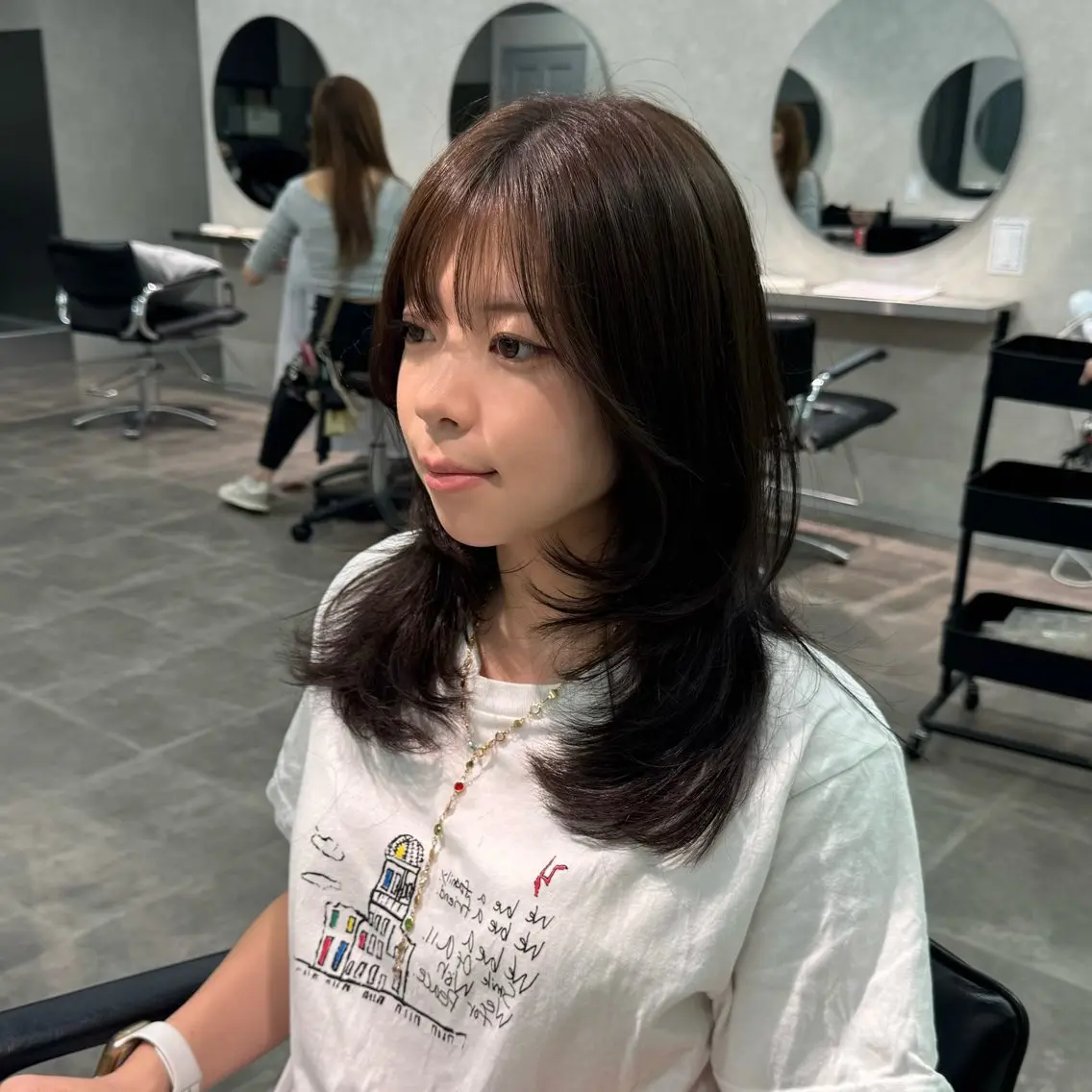 ミディアム カット ヘアカラー 韓国特化🇰🇷千葉 /レイヤーカット竜生のヘアスタイル