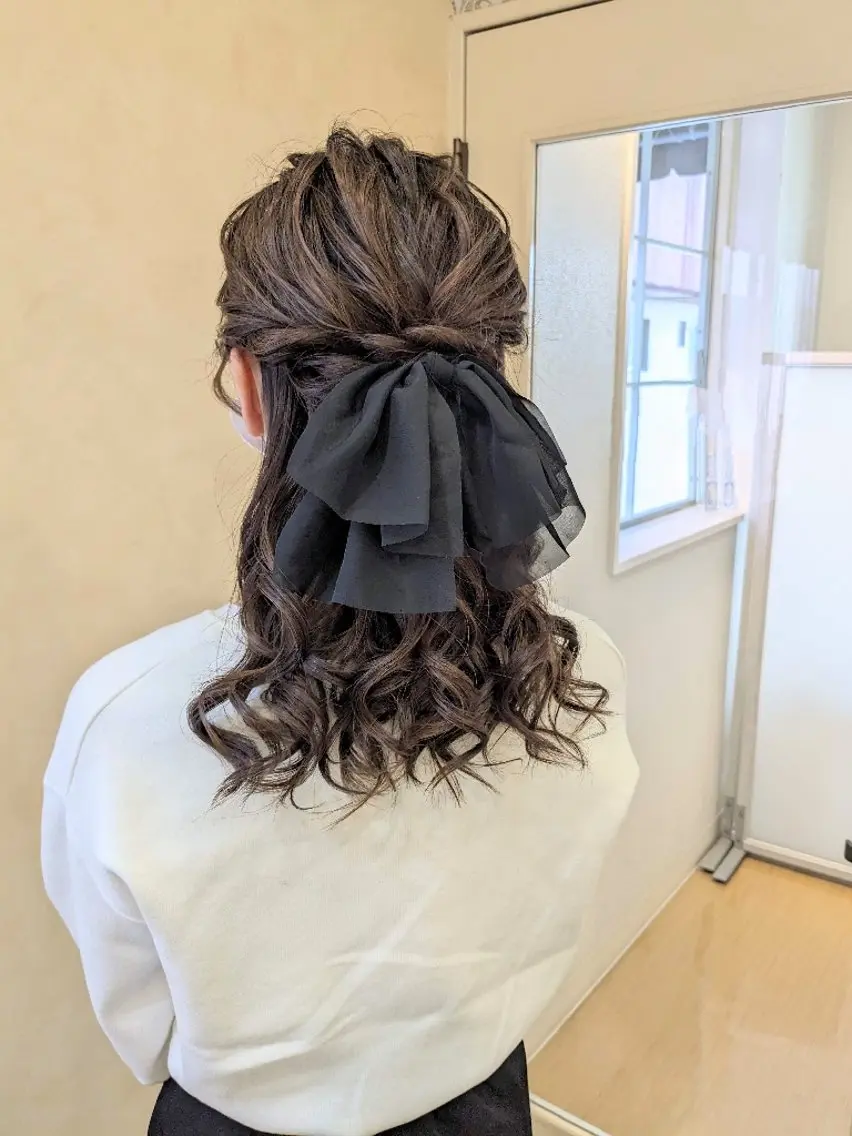 セミロング ヘアアレンジ ハーフアップ ヘアセット miku ヘアセット/着付けのヘアスタイル