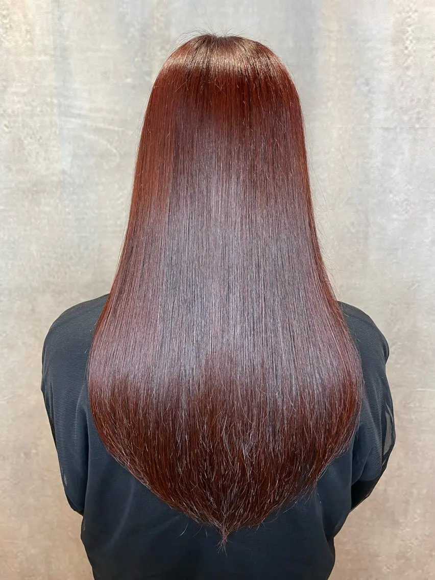 ロング カラー ブラウンカラー ピンクカラー ピンクブラウン 齋藤 拓郎のヘアスタイル