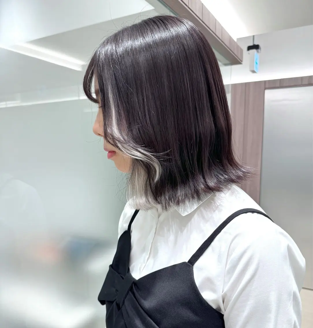 ショート カラー カット エクステ 癖毛救済✂️ボブ /髪質改善ストレートのヘアスタイル