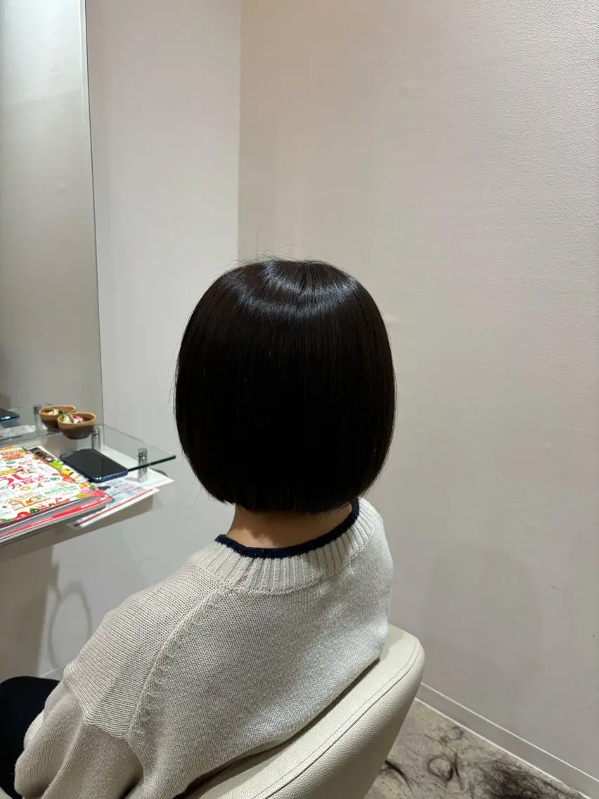 ミディアム カラー ボブ 小顔カット 佐藤 優里のヘアスタイル