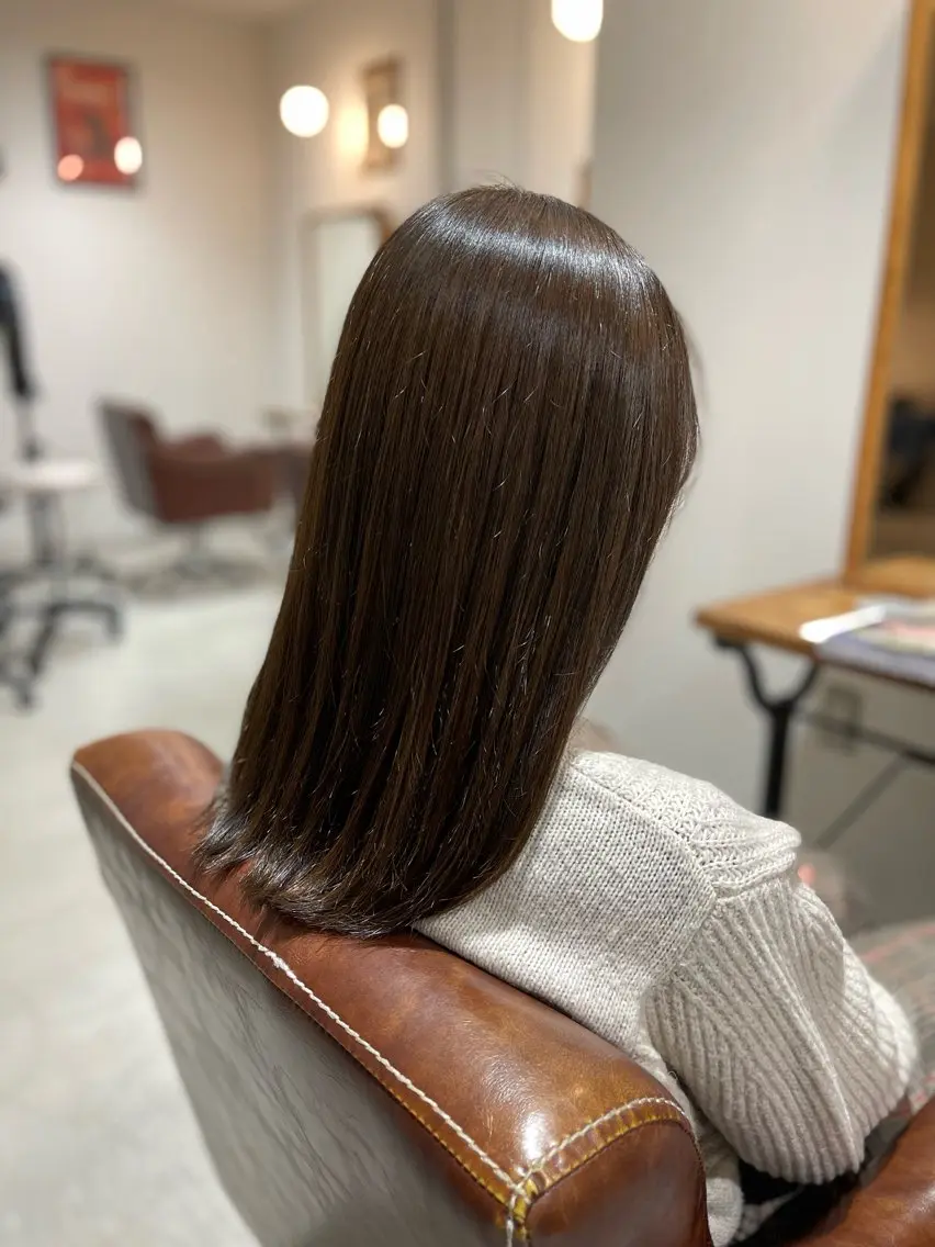 セミロング カラー カット ヘアカラー 増田 夏季のヘアスタイル