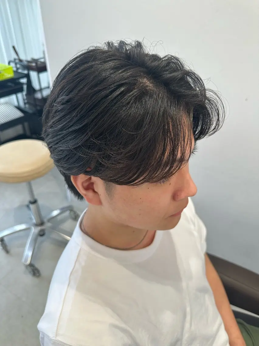 パーマ メンズ フェザーパーマ メンズパーマ カット パーマ Chere brun 髪質改善　北野豊彦のヘアスタイル
