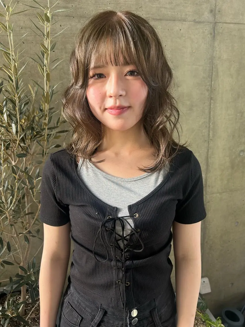 ミディアム カラー ブリーチ 透明感カラー ダブルカラー ブリーチなしカラー ヘアカラー yoda karenのヘアスタイル