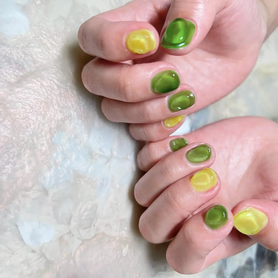 ネイル マグネットネイル ニュアンスネイル ショートネイル gemickle nailのネイルデザイン