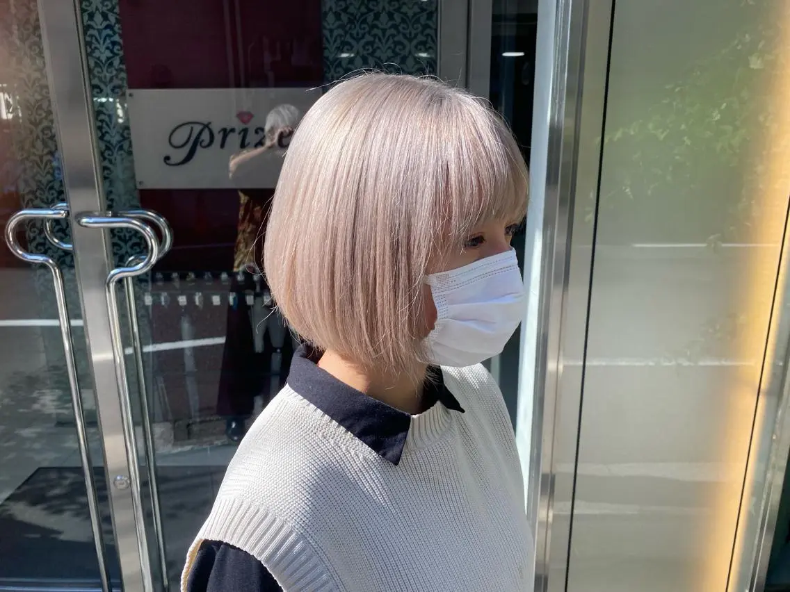 ショート グレージュ達人/赤み 消し/ブリーチ/岩崎のヘアスタイル