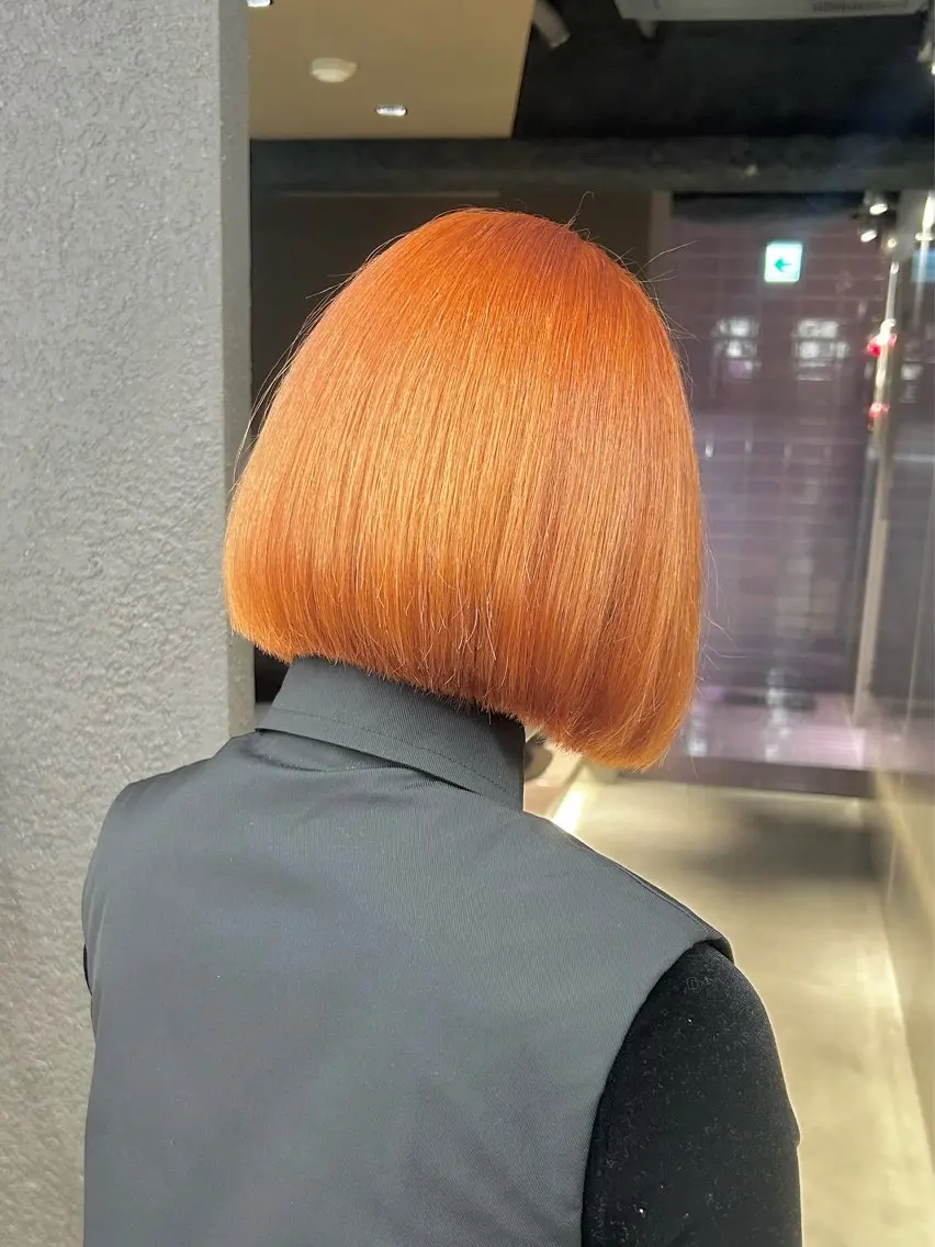 ミディアム カラー ブリーチ オレンジ ✅ケアブリーチ✅ トヨオカ ノブヒデのヘアスタイル