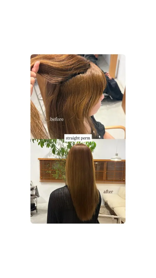 ロング 縮毛矯正 縮毛矯正 亀山 友菜のヘアスタイル