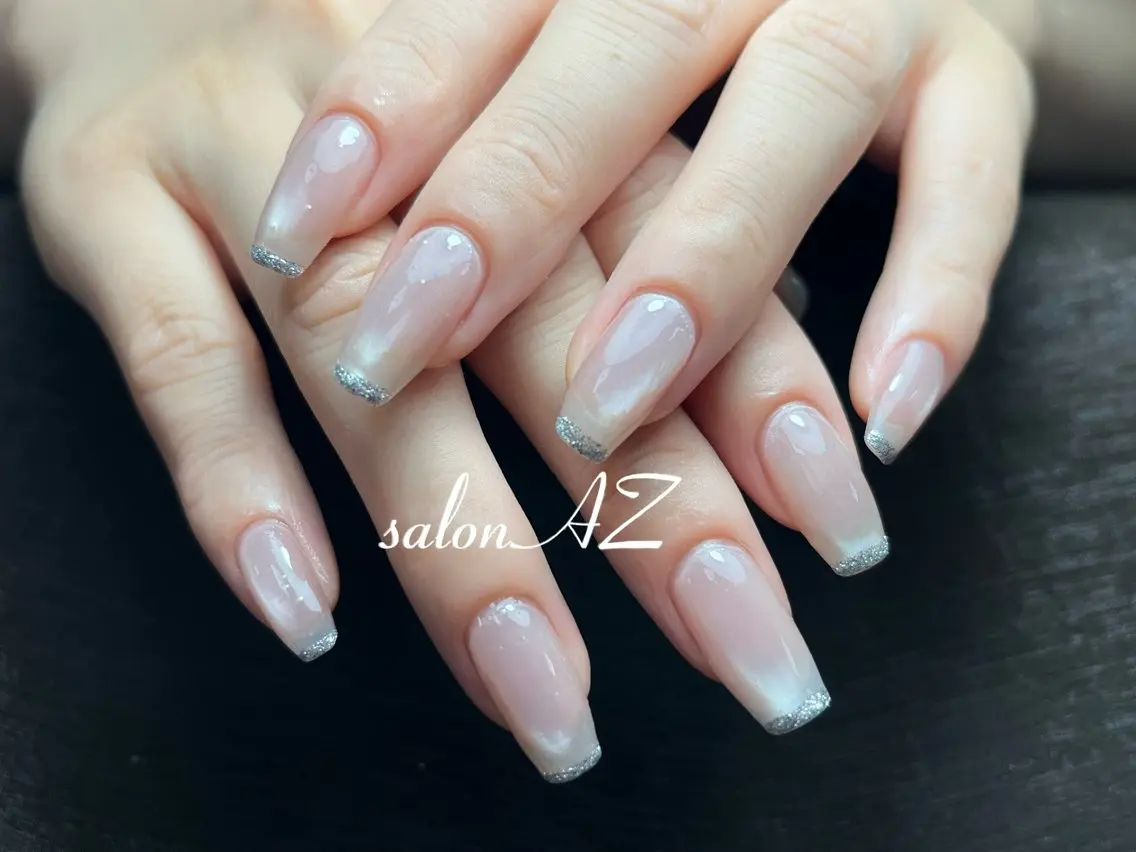 ネイル アートネイル 長さ出し フットネイル フレンチネイル ジェルネイル salon AZのネイルデザイン